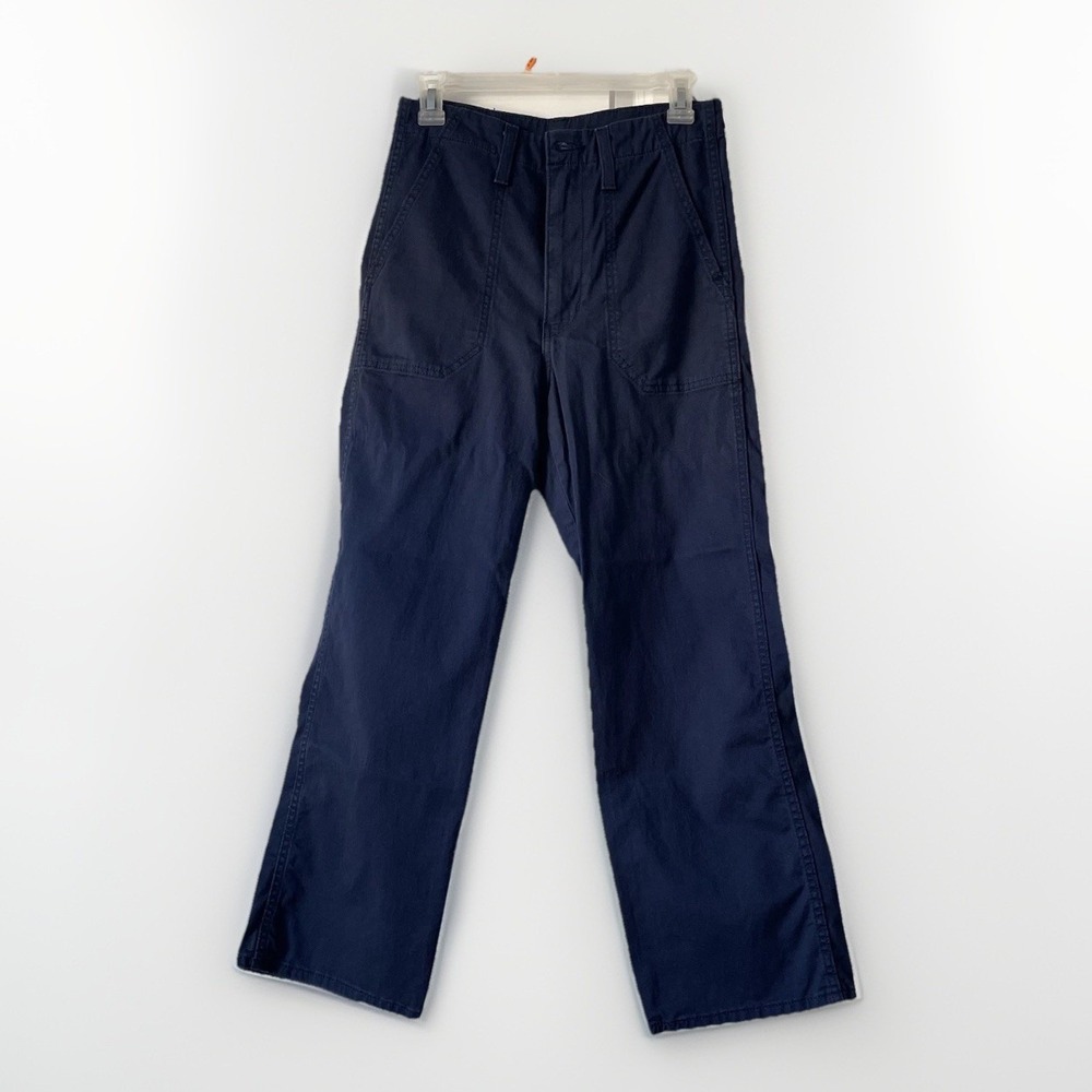Levi's Womens 27 High Rise Ribcage Straight Utility Pants Navy Blue Street Wear